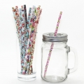 Flowers Printed Paper Straws Wholesale  13 colours