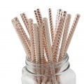 Wholesale Paper Straws Rose Gold paper straws Chevron Stripe Polka Dot Star Soild