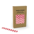 Biodegradable Stripe Straws 100pcs/box Red Yellow Black