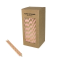 Foiled Gold Black Pink Paper Straws 250pcs