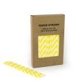 Biodegradable Stripe Straws 100pcs/box Red Yellow Black